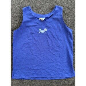 Vintage Seasuns Blue Embroidered Top‎ Women's Size L Made In USA